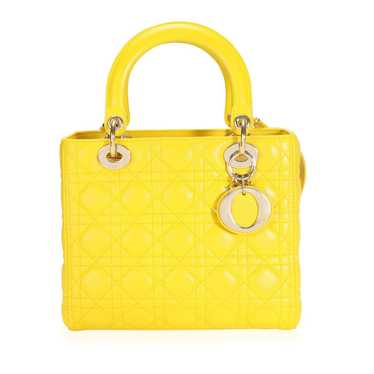 Dior Dior Yellow Cannage Lambskin Medium Lady Dio… - image 1