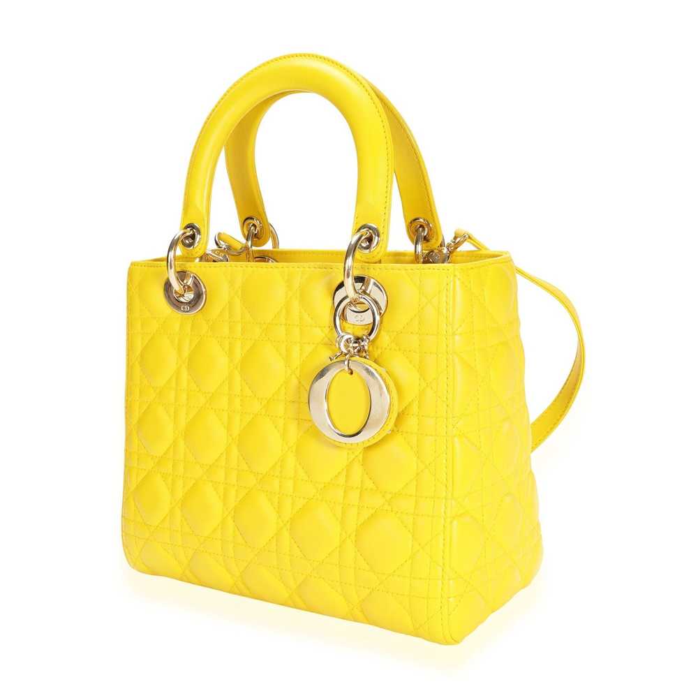 Dior Dior Yellow Cannage Lambskin Medium Lady Dio… - image 2