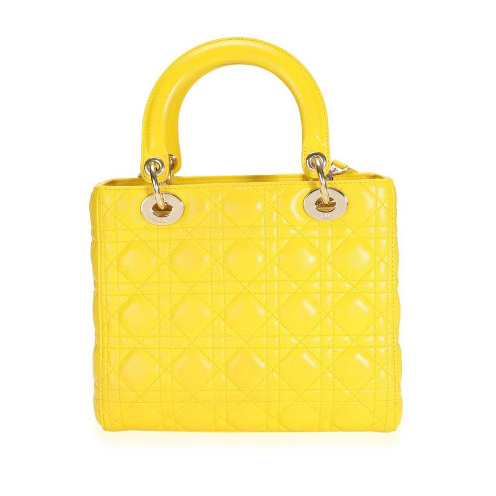 Dior Dior Yellow Cannage Lambskin Medium Lady Dio… - image 3