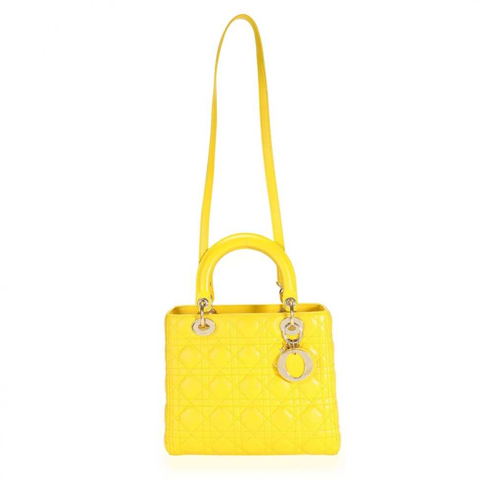 Dior Dior Yellow Cannage Lambskin Medium Lady Dio… - image 4