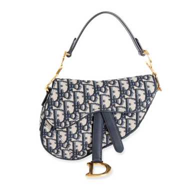 Dior Dior Blue Oblique Mini Saddle Bag - image 1