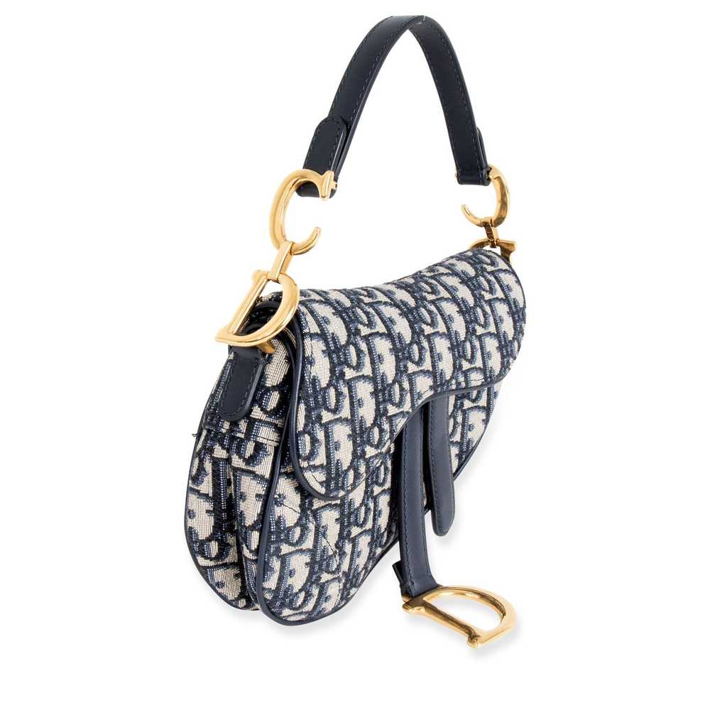 Dior Dior Blue Oblique Mini Saddle Bag - image 2