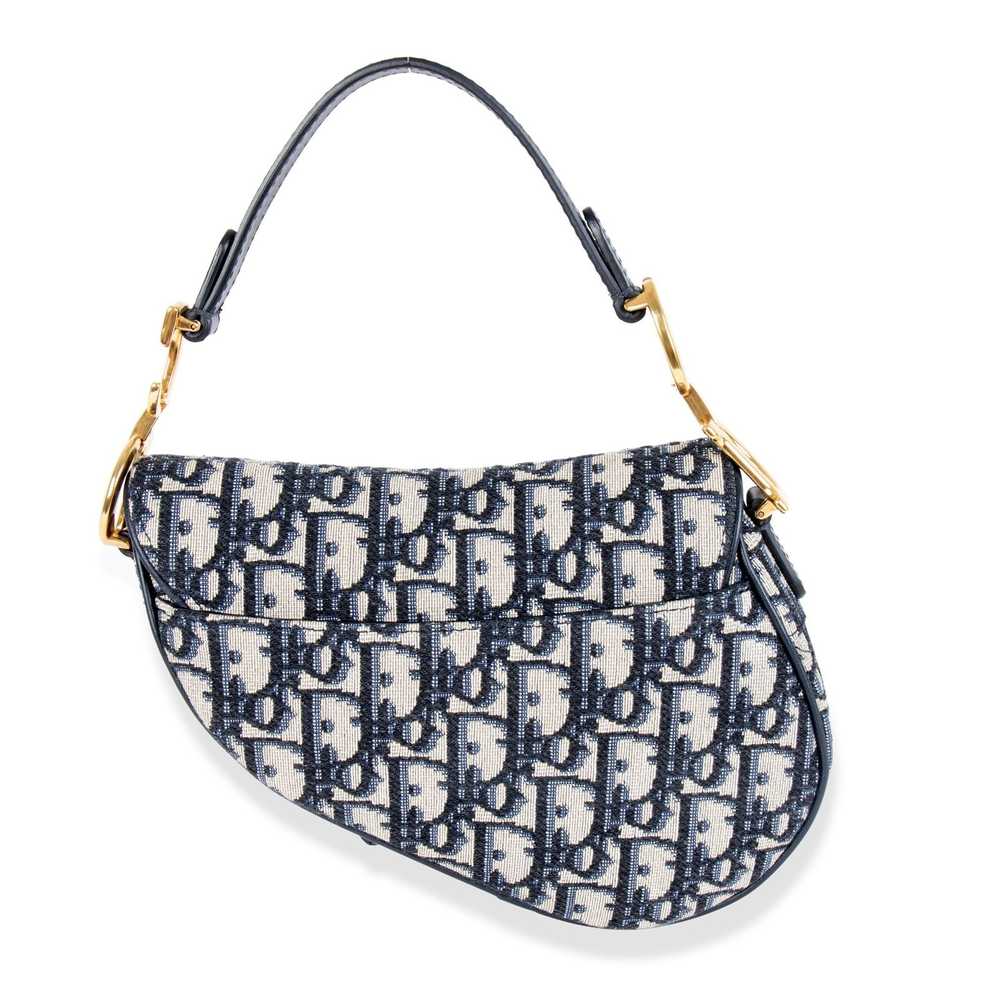 Dior Dior Blue Oblique Mini Saddle Bag - image 3