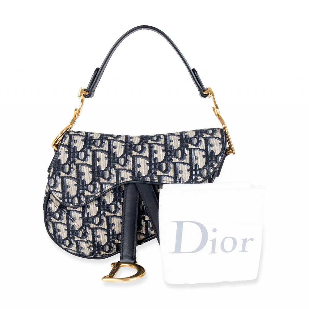 Dior Dior Blue Oblique Mini Saddle Bag - image 6