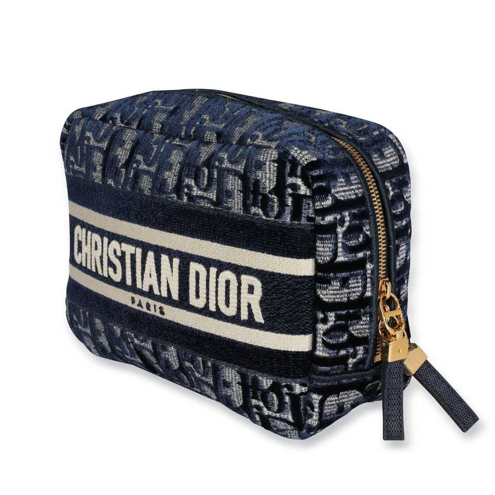 Dior Dior Blue Oblique Velvet Cosmetic Pouch - image 2