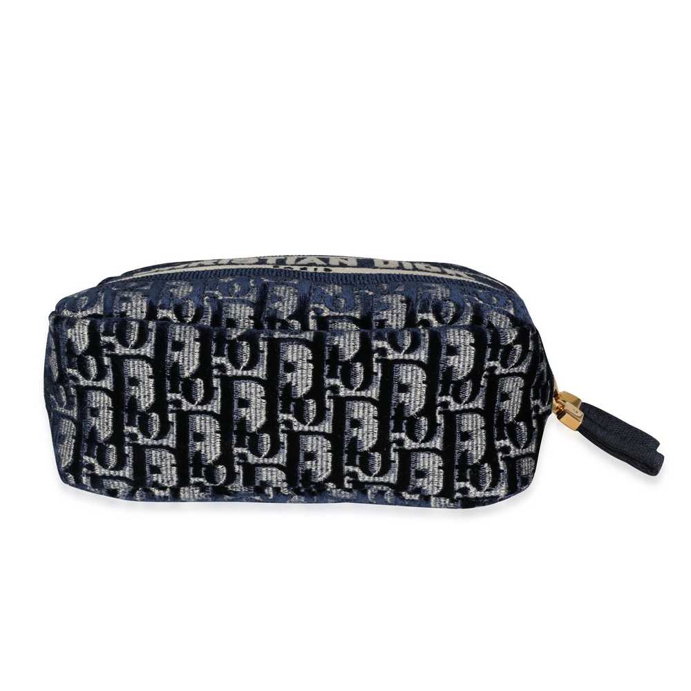 Dior Dior Blue Oblique Velvet Cosmetic Pouch - image 4