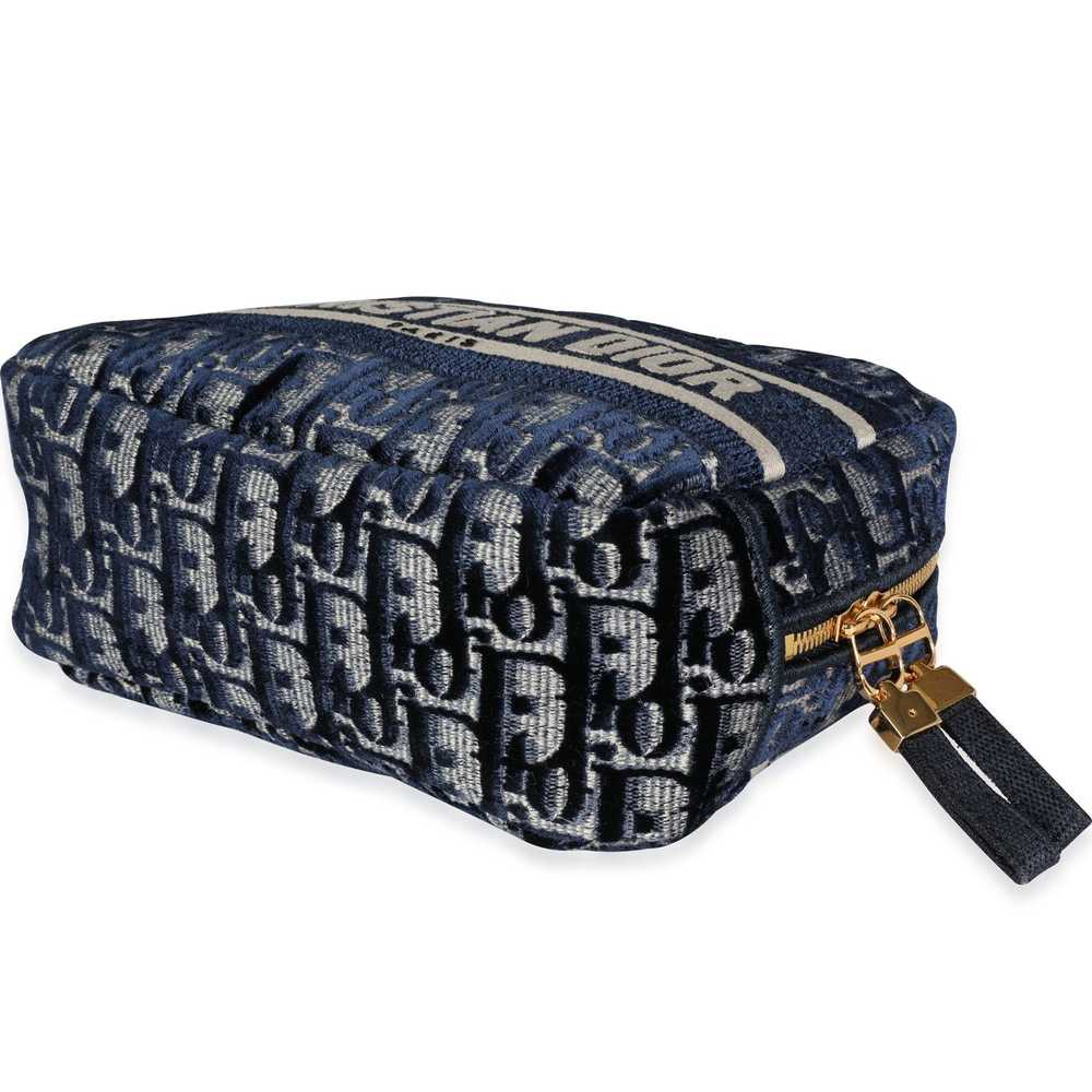 Dior Dior Blue Oblique Velvet Cosmetic Pouch - image 6