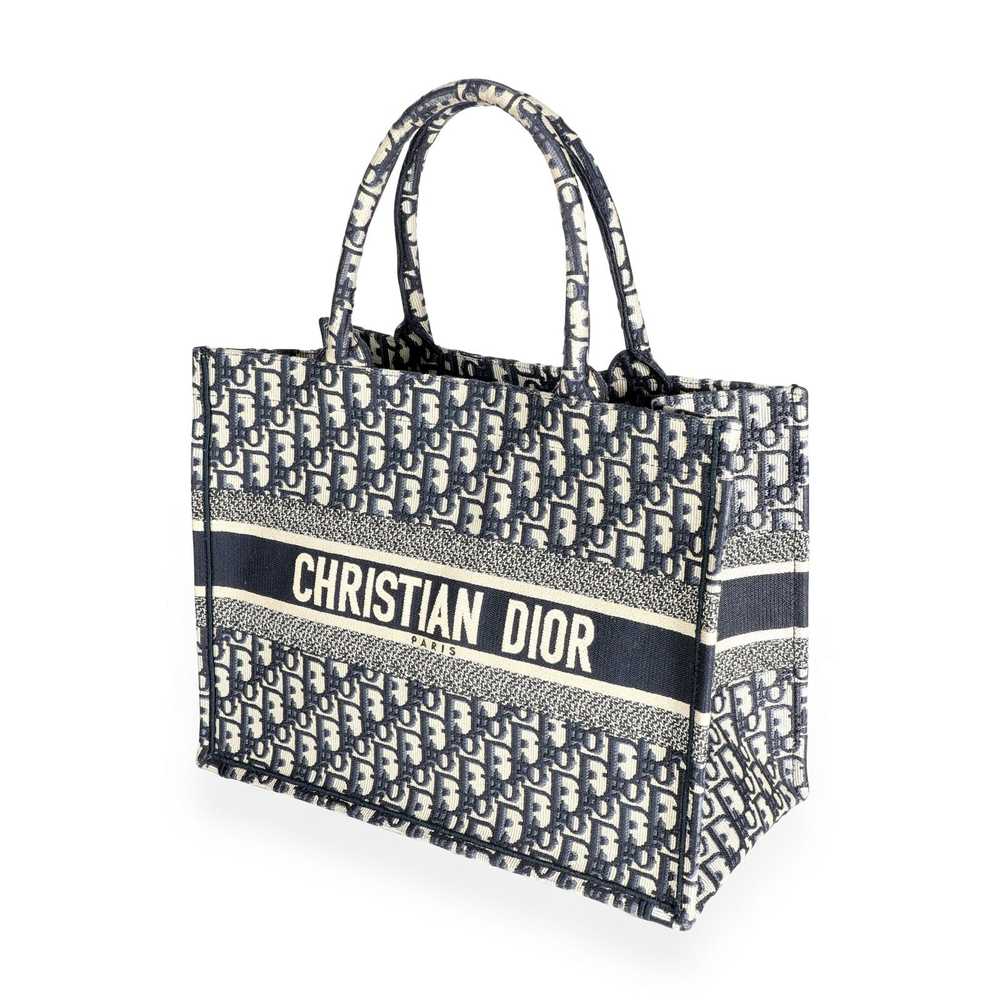 Dior Dior Blue Oblique Embroidery Small Book Tote - image 2