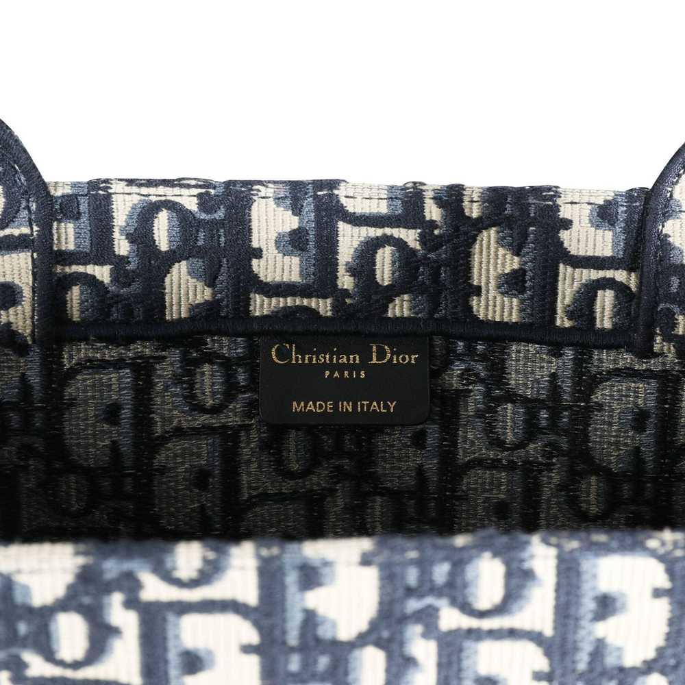 Dior Dior Blue Oblique Embroidery Small Book Tote - image 5