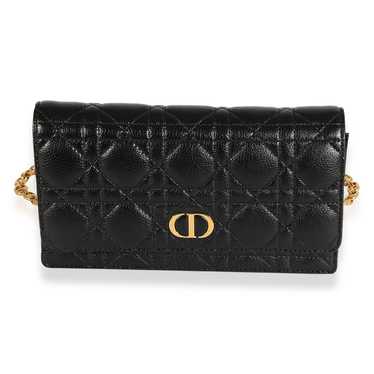 Dior Dior Black Quilted Cannage Leather Caro Belt… - image 1