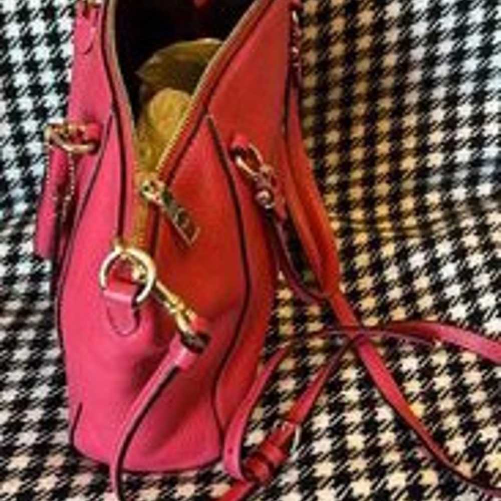 Coach Prairie Pebble Leather Handbag - Dark Fuchs… - image 6