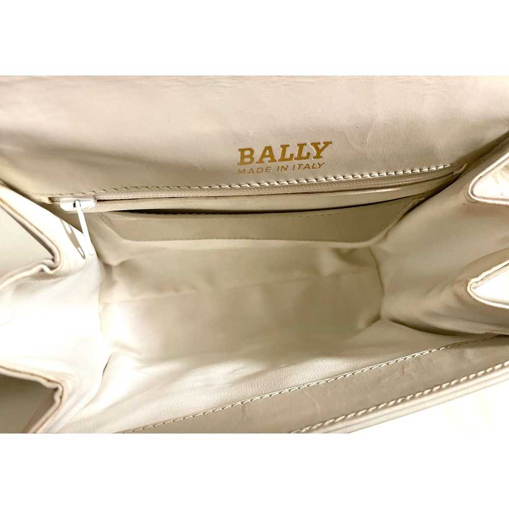 Bally Vintage BALLY ivory white leather shoulder … - image 8