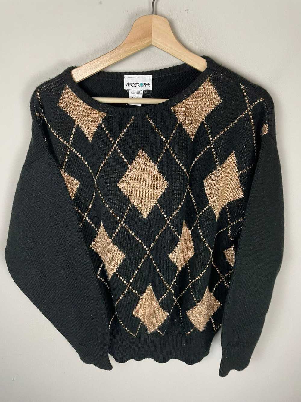 Coloured Cable Knit Sweater × Vintage Vintage Shi… - image 1