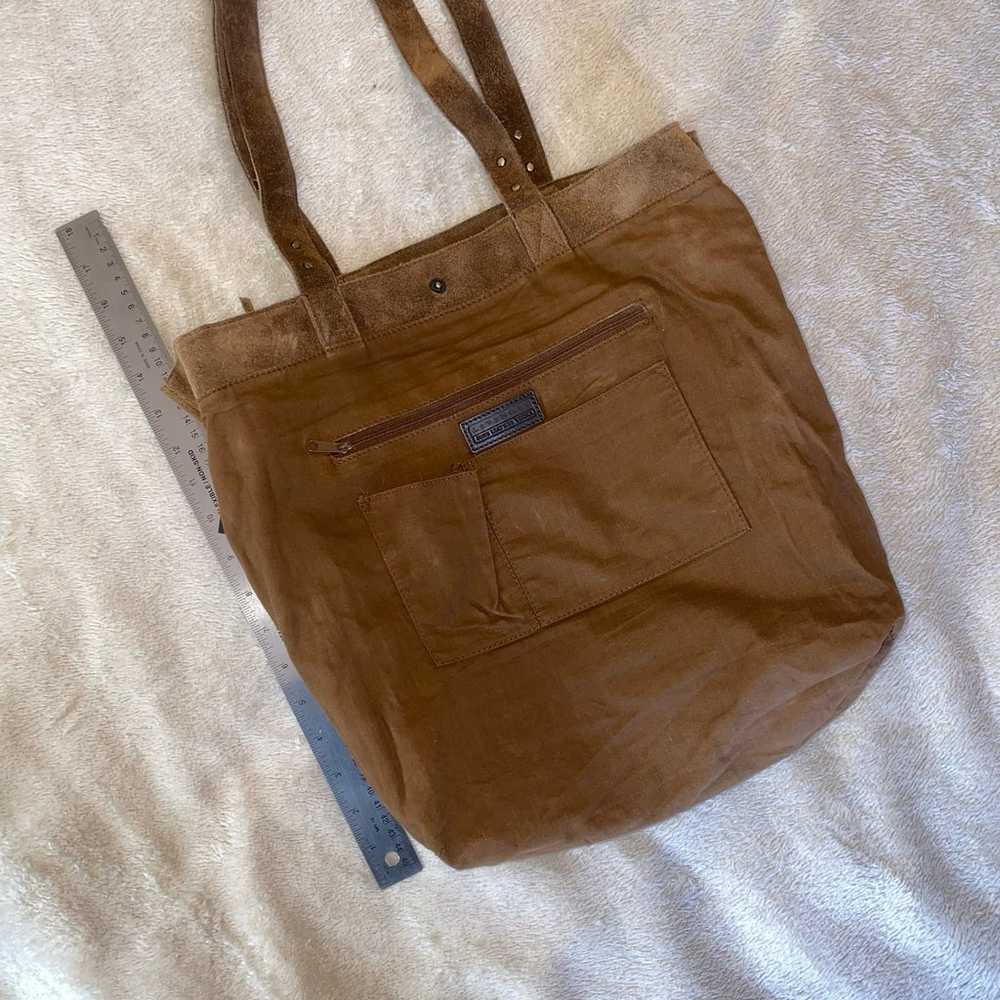 Levenger Brown Suede Cargo Tote - image 10