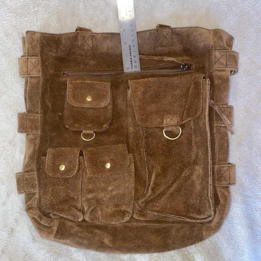 Levenger Brown Suede Cargo Tote - image 2