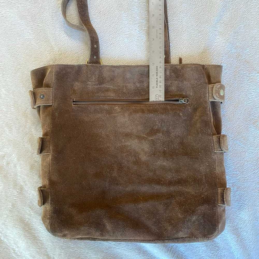 Levenger Brown Suede Cargo Tote - image 7