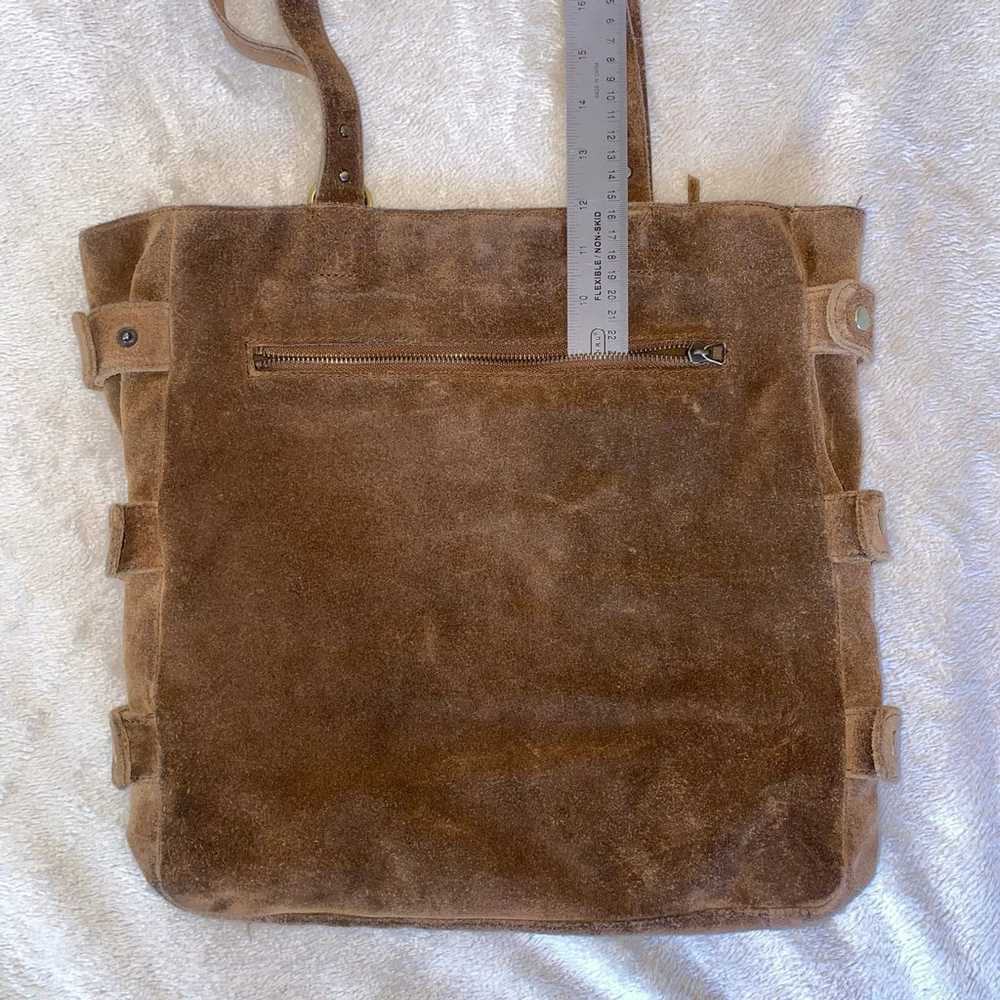 Levenger Brown Suede Cargo Tote - image 8