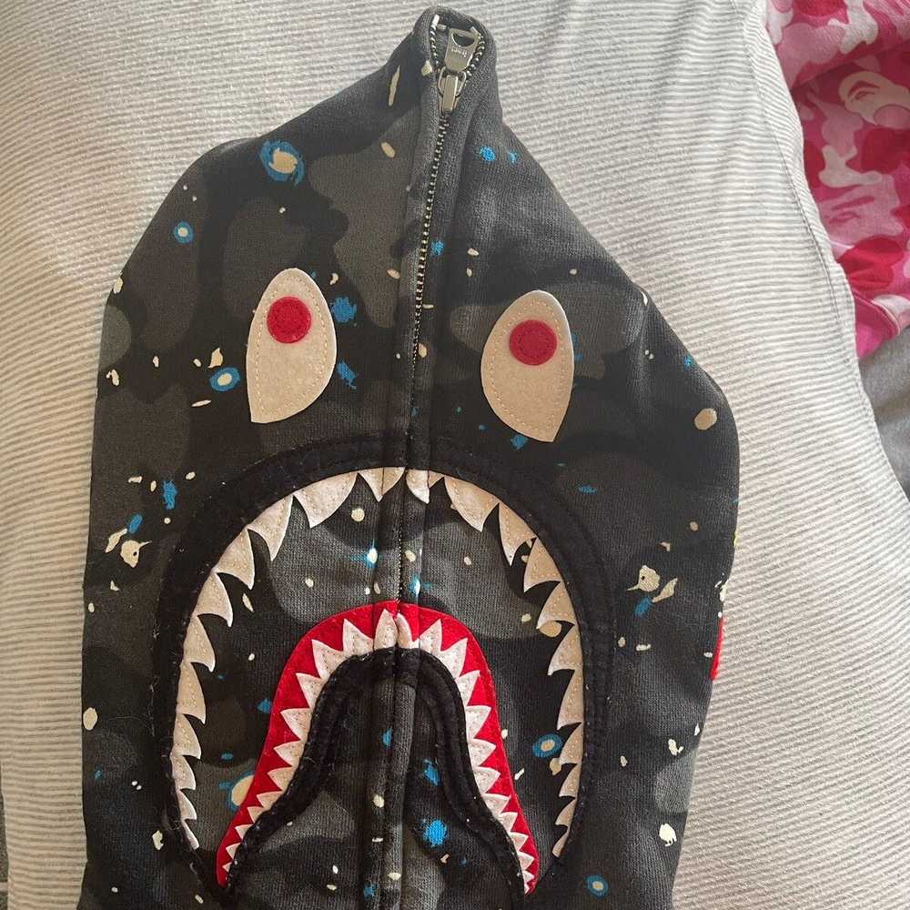 Bape Bape Ladies Space Camo PONR Shark Hoodie Zip… - image 10