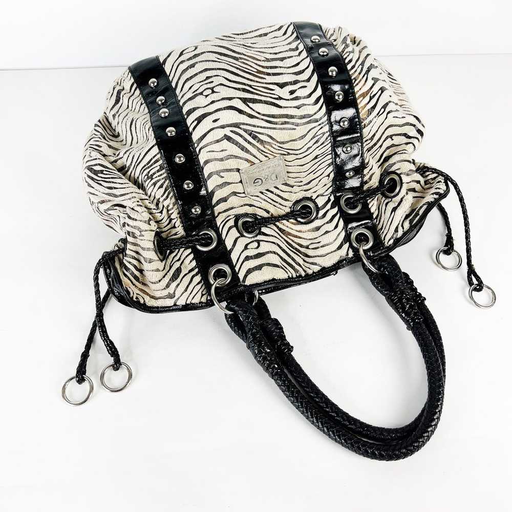 D&G Dolce and Gabbana y2k zebra print tote bag bl… - image 2