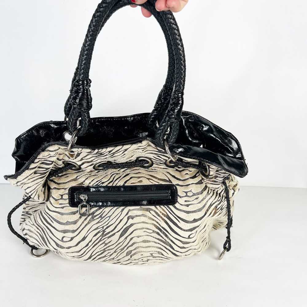 D&G Dolce and Gabbana y2k zebra print tote bag bl… - image 5