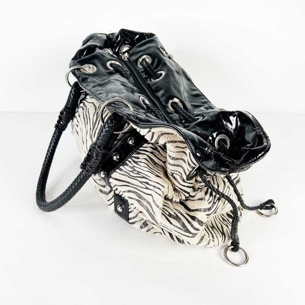D&G Dolce and Gabbana y2k zebra print tote bag bl… - image 6