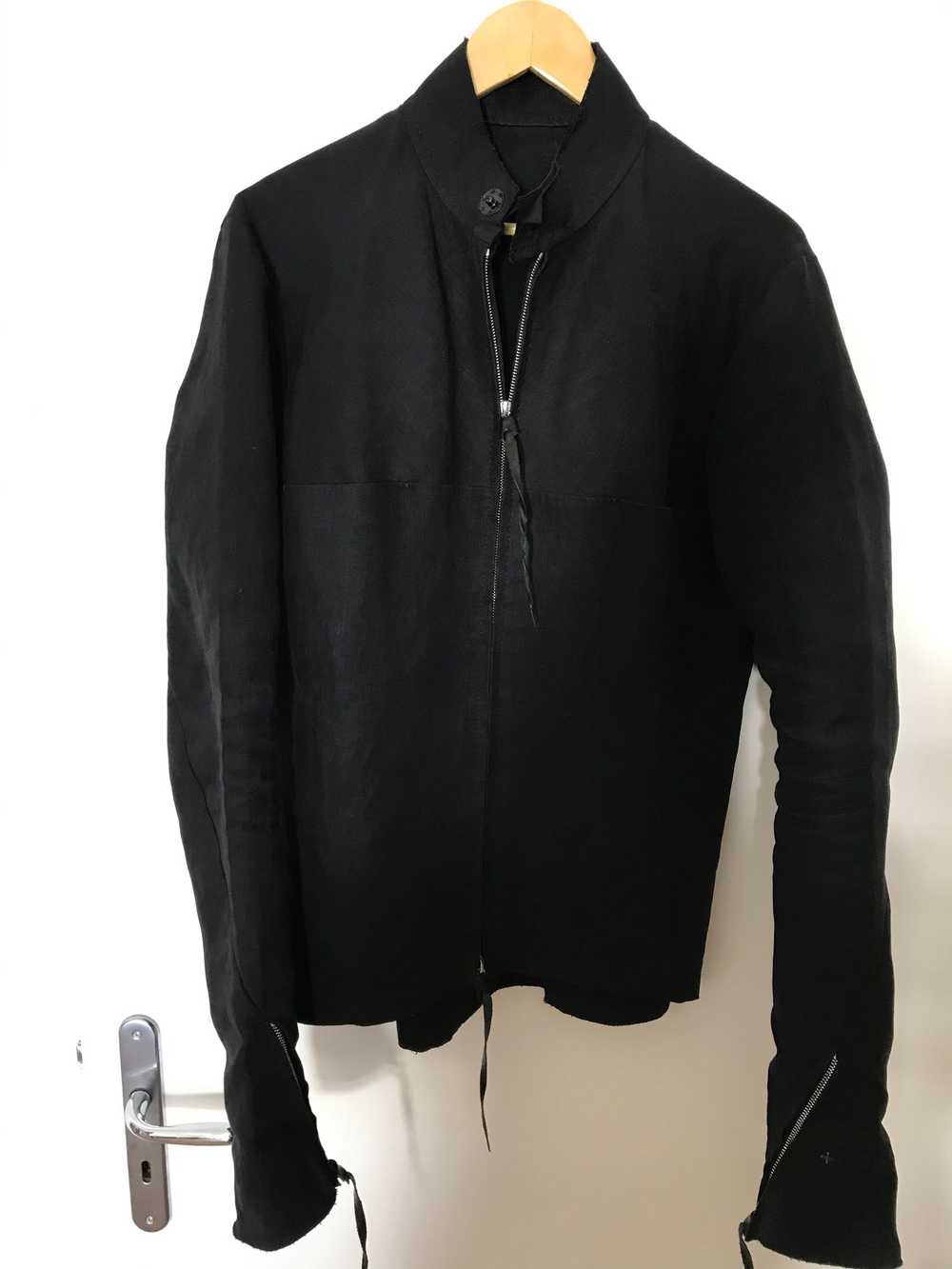 Ma+ ma+ Maurizio Amadei black linen aviator jacket - image 1