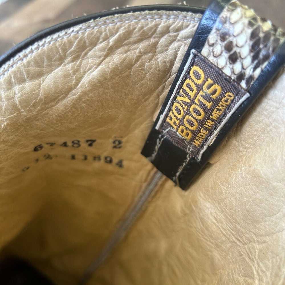 Other Hondo Vintage Snakeskin Leather Inlay Cowbo… - image 12