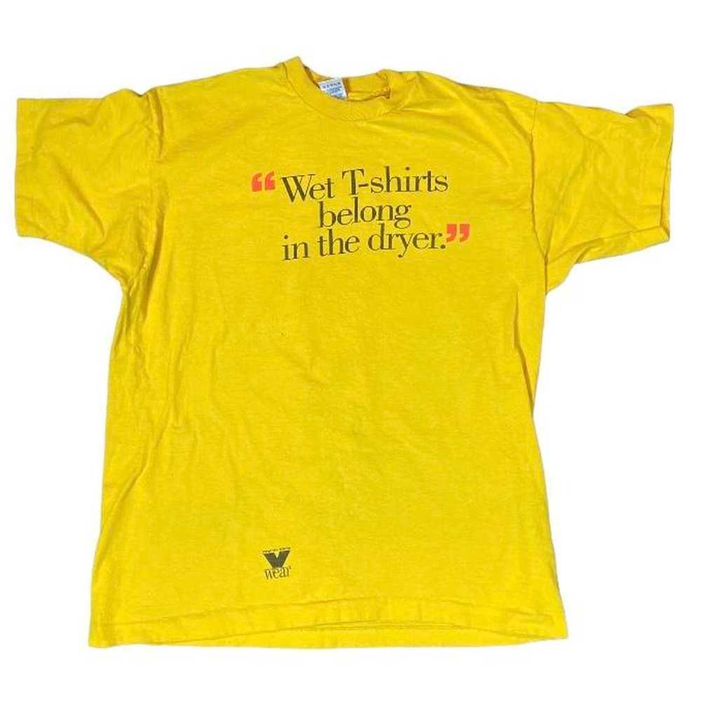 Fruit Of The Loom 90s yellow cigarette tee shirt - image 1