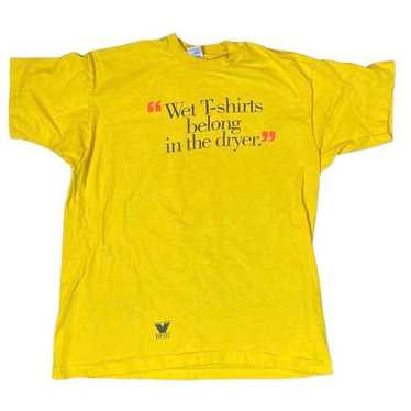 Fruit Of The Loom 90s yellow cigarette tee shirt - image 1