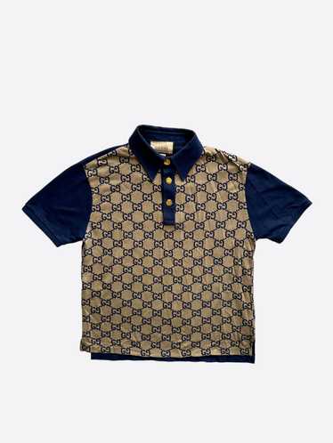 Gucci Gucci Navy & Tan GG Monogram Polo Shirt