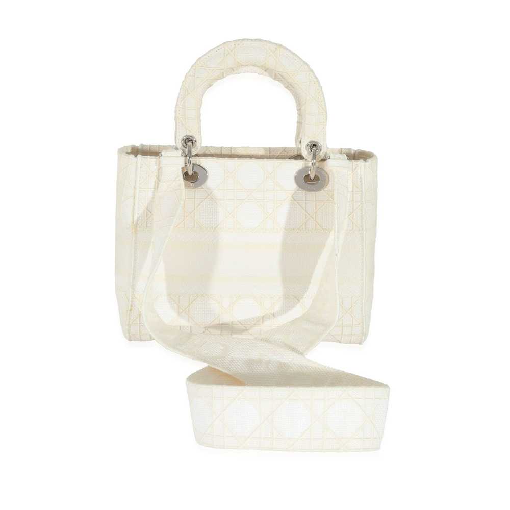 Dior Dior Cannage White Canvas D-Lite Lady Dior - image 3