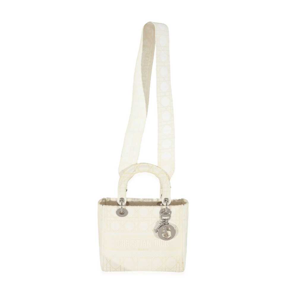 Dior Dior Cannage White Canvas D-Lite Lady Dior - image 6