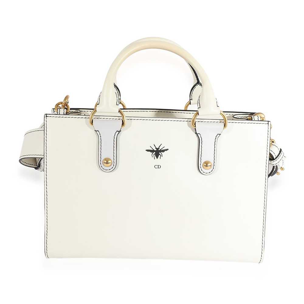Dior Dior White Smooth Leather D-Bee Tote - image 1