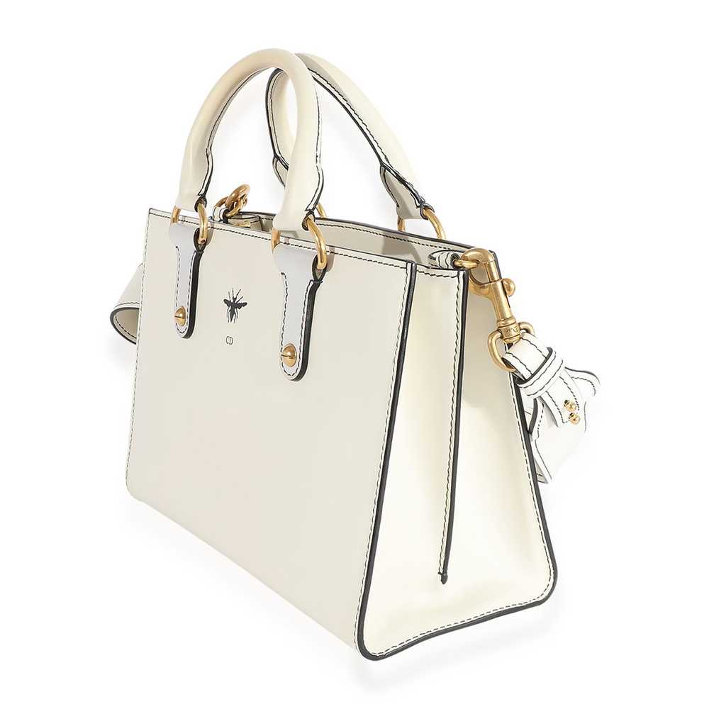 Dior Dior White Smooth Leather D-Bee Tote - image 2