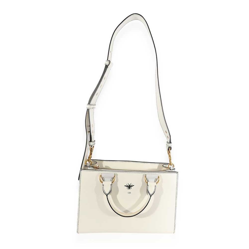 Dior Dior White Smooth Leather D-Bee Tote - image 6