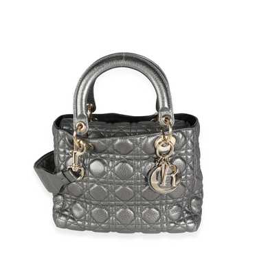 Dior Dior Metallic Silver Supple Cannage Leather M