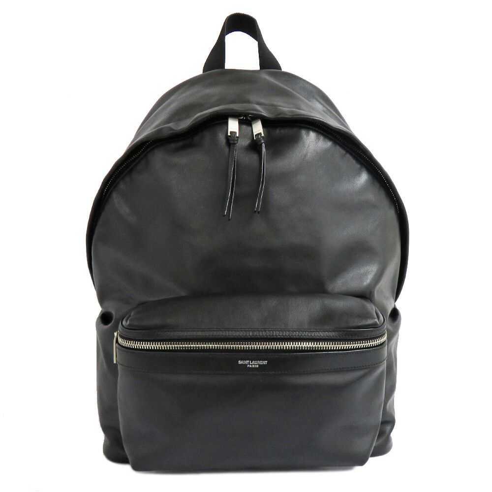 Yves Saint Laurent Yves Saint Laurent City Backpack Leather Rucksack Black
