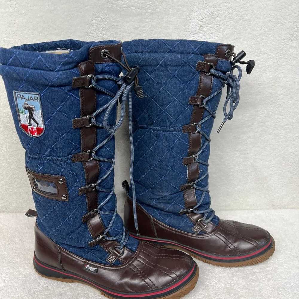 Pajar Boots US10 Grip Blue/denim Brown Lace Up Ta… - image 2