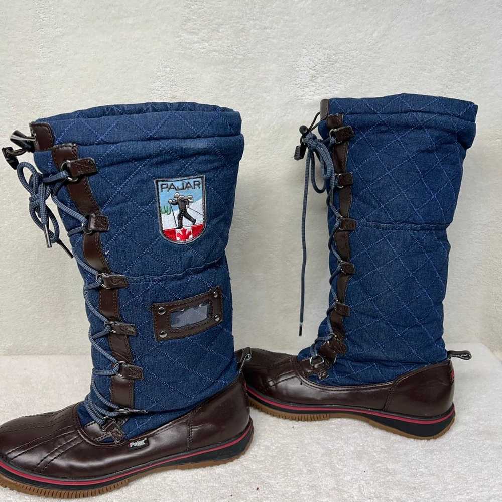 Pajar Boots US10 Grip Blue/denim Brown Lace Up Ta… - image 4