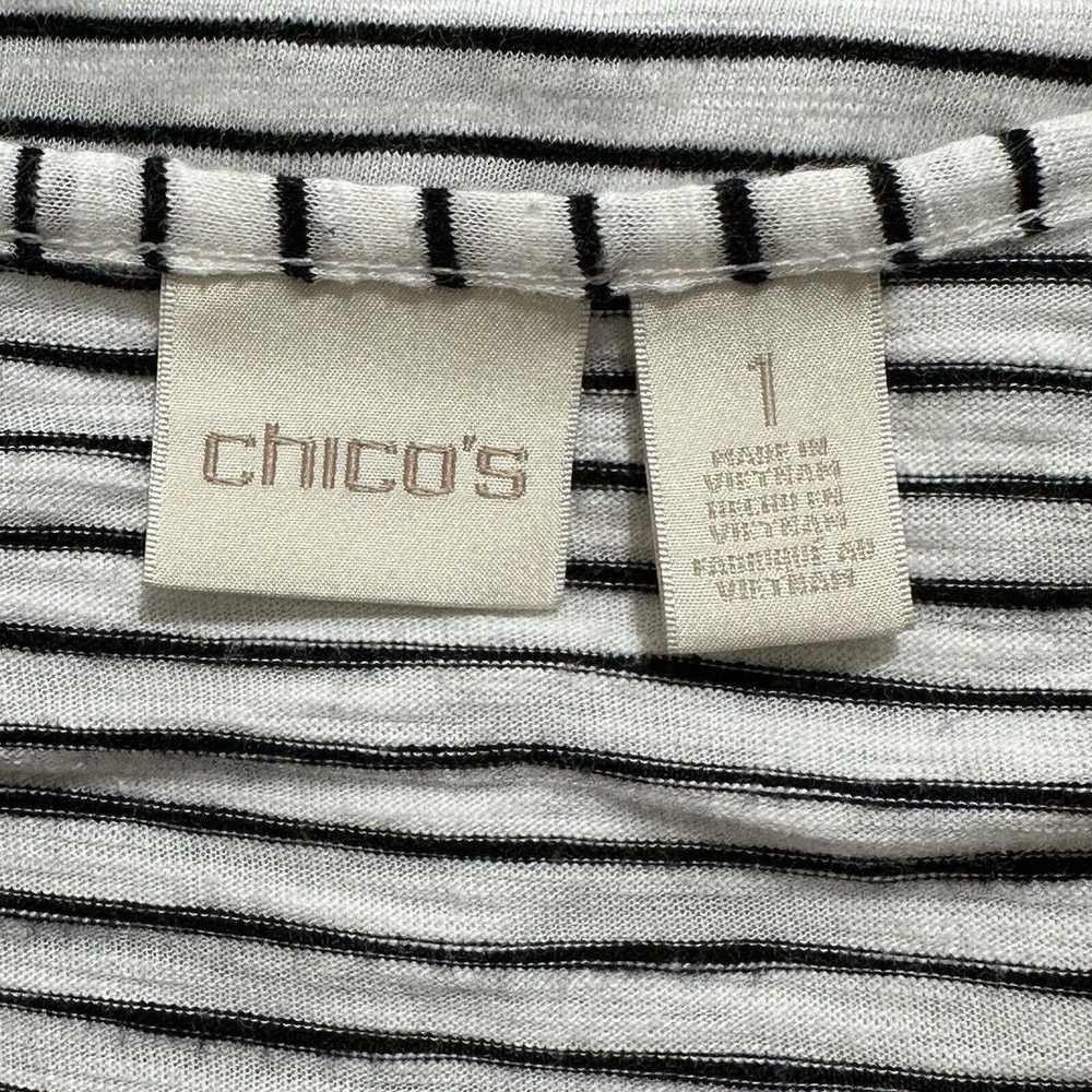 Chicos Chico's Medium Asymmetrical Hem Black Whit… - image 3