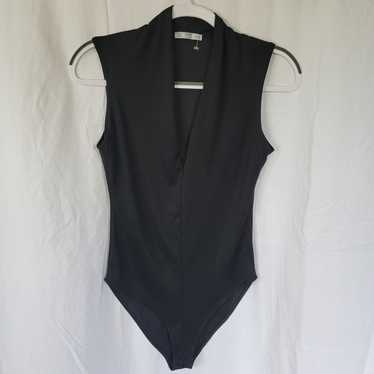 Zara Zara Black V-Neck Cowl Neck Women's Bodysuit… - image 1