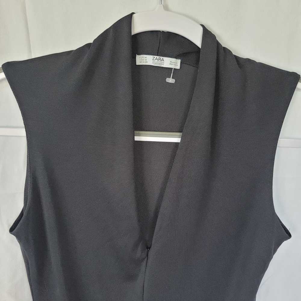 Zara Zara Black V-Neck Cowl Neck Women's Bodysuit… - image 3