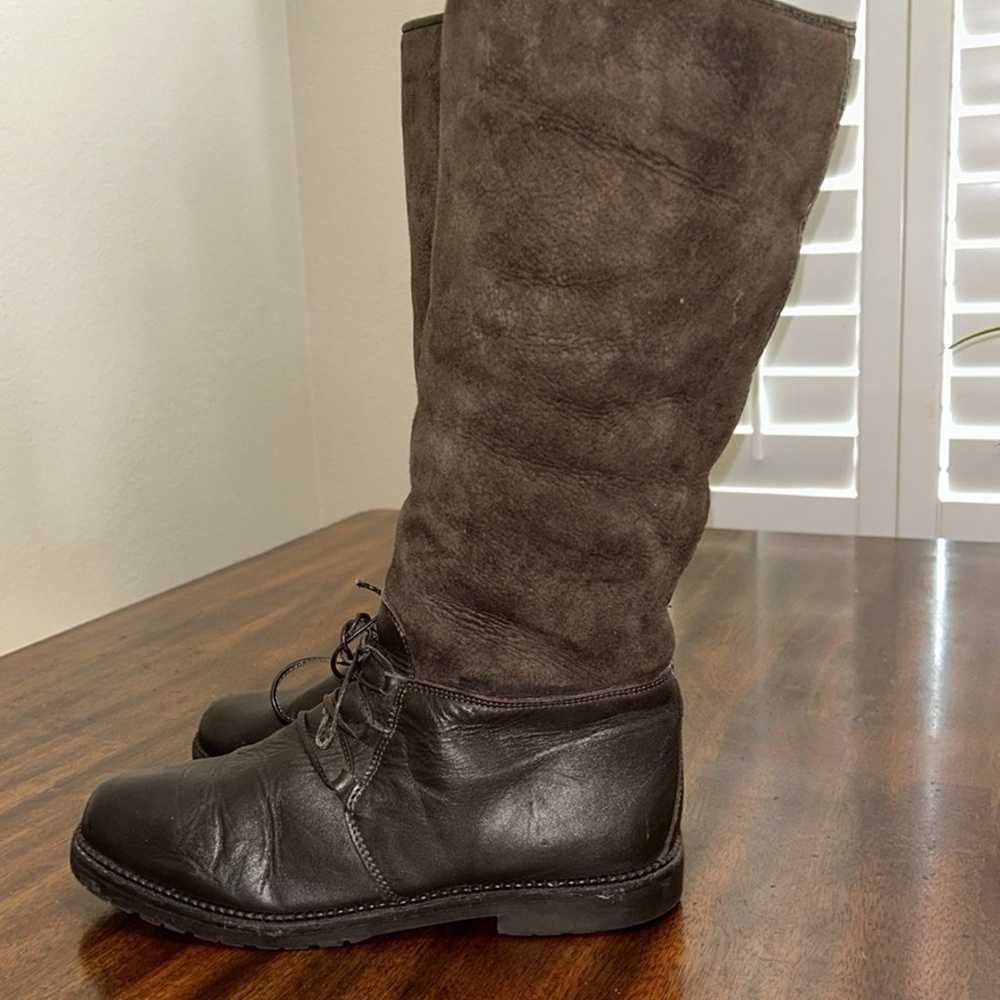 Bally brown leather tall boots. - image 11