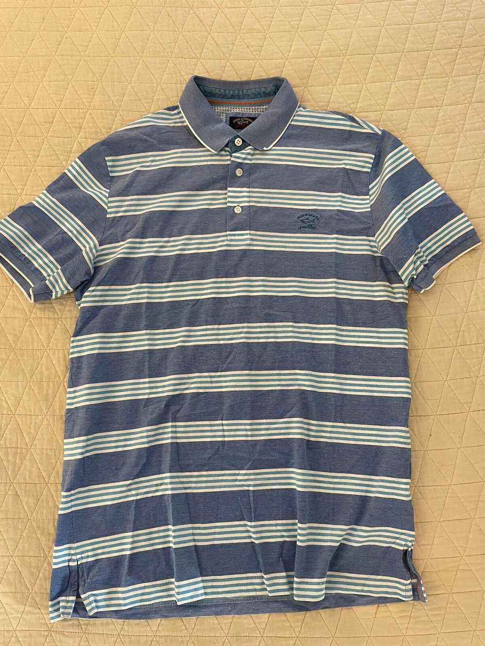 Paul & Shark Pique Knit Striped Polo Shirt - image 2