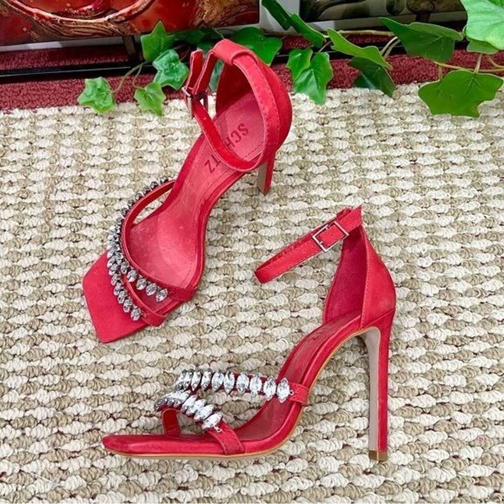 Schutz Linsey Nubuck Sandal in Red Size 6.5 - image 11