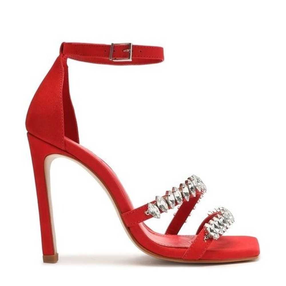 Schutz Linsey Nubuck Sandal in Red Size 6.5 - image 2
