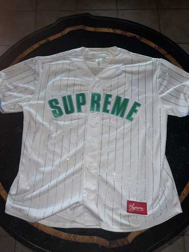 Supreme Supreme Rhinestone Stripe Baseball Jersey