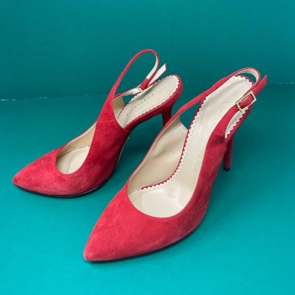 Charlotte Olympia Suede Red Pumps Size EU 38 - image 2