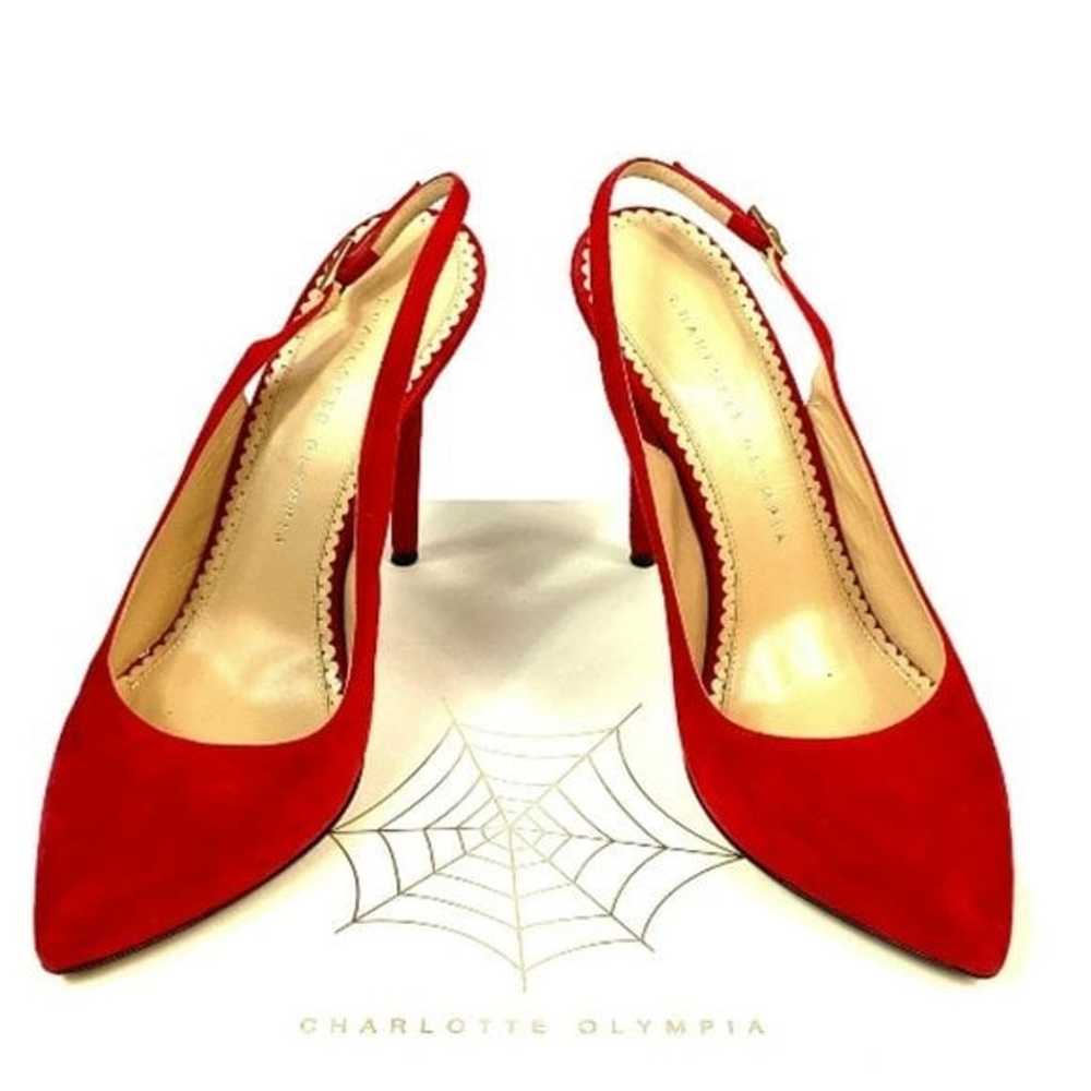 Charlotte Olympia Suede Red Pumps Size EU 38 - image 5