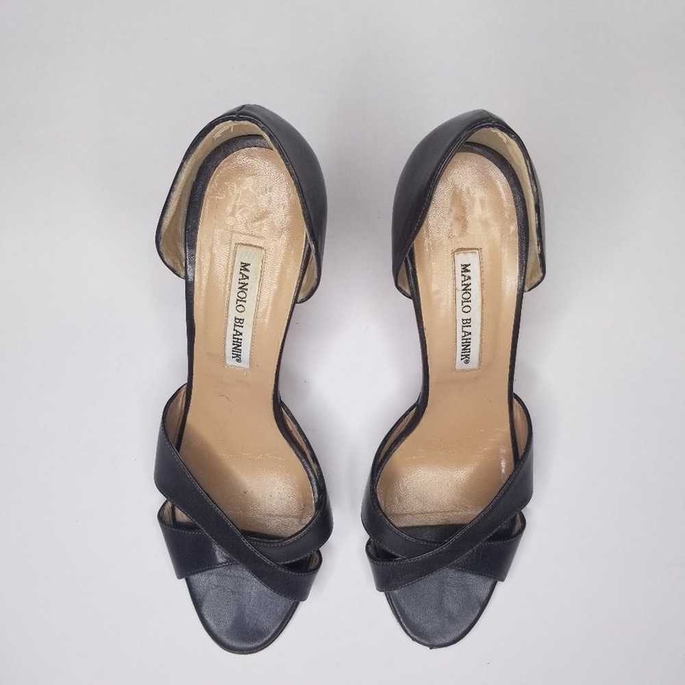 MANOLO BLAHNIK D'Orsay Stiletto Heel in Dark Pewt… - image 1
